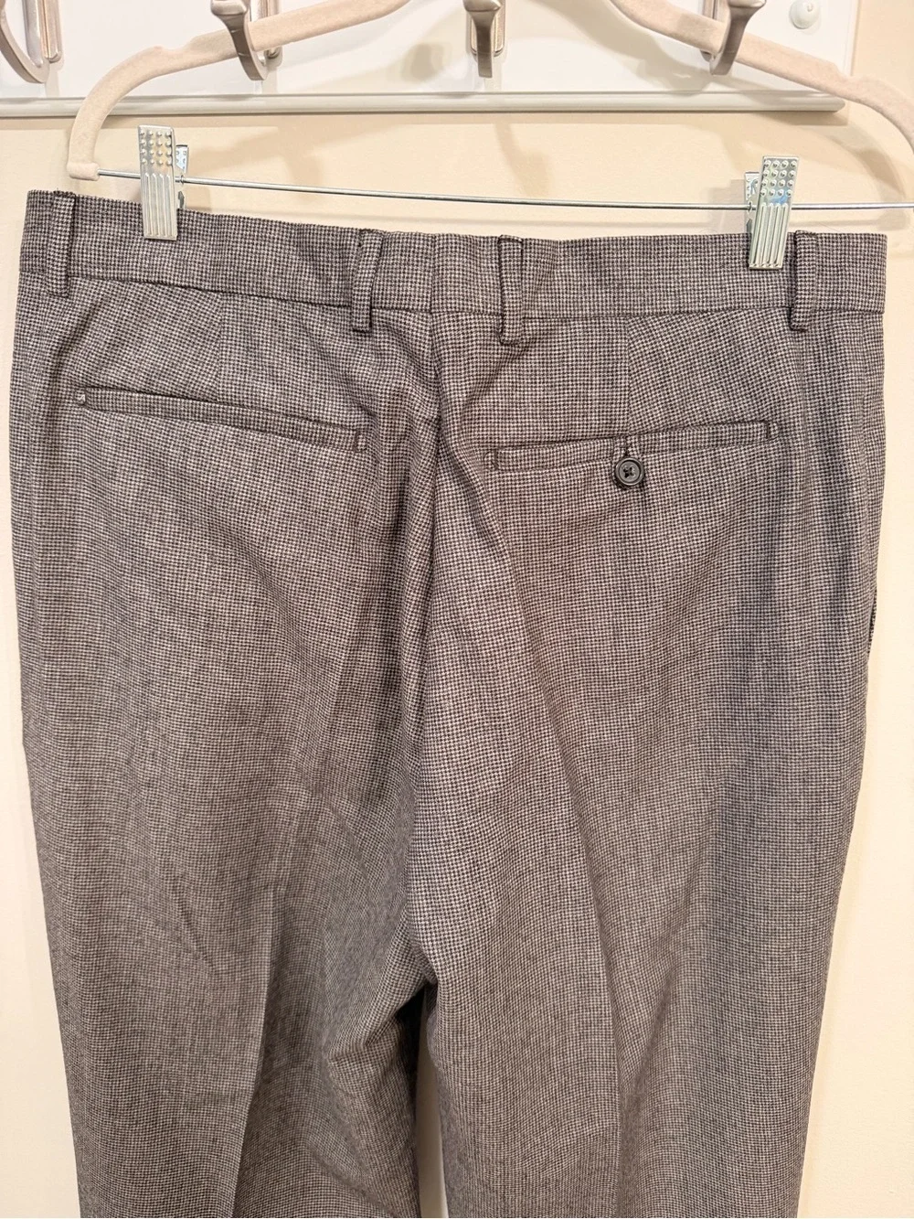 Banana Republic Men's 100% Wool Dress Pants 34/34 Brown Houndstooth